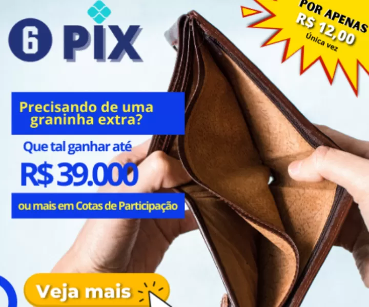 Projeto 6PIX Receba inúmeros Pix Direto na Conta sem intermediários