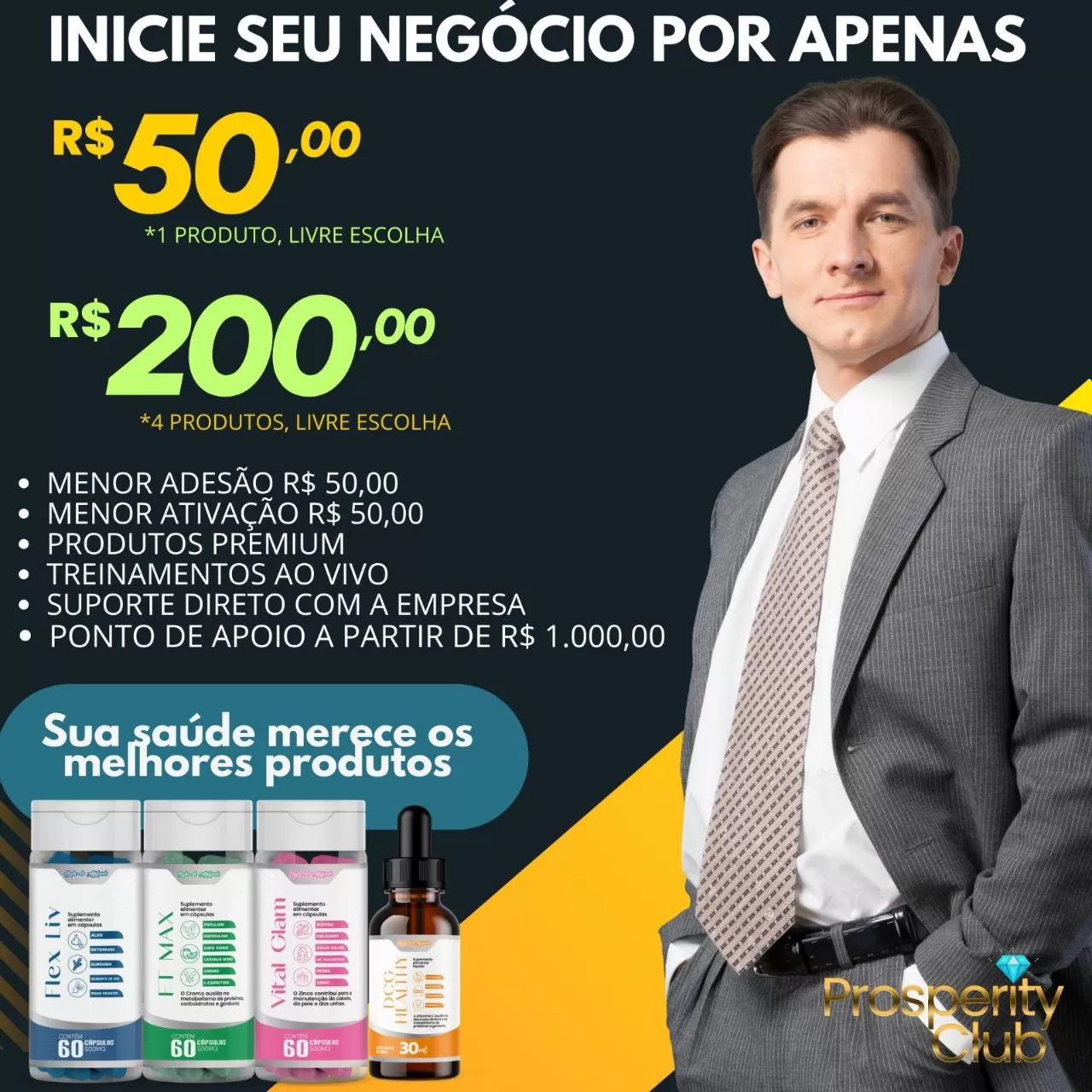 SEJA CONSULTOR DA PROSPERITY CLUB E FATURE ATÉ 3.000 MENSAIS DIVULGANDO SUPLEMENTOS!